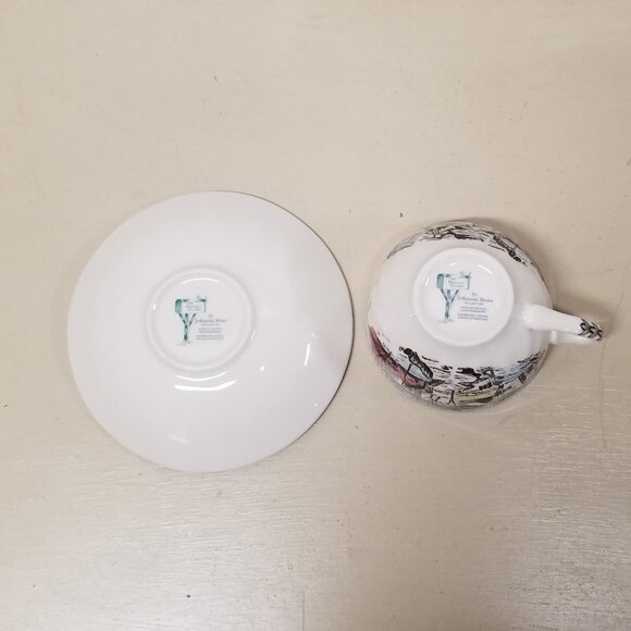 Flat Cup & Saucer Set The Friendly Village ("England 1883") by Johnson Brothers - Picture 5 of 7